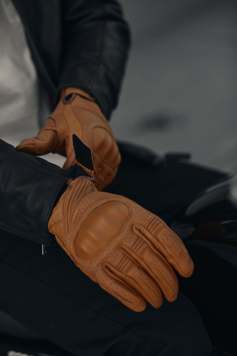 Harleston Black Gloves with D3O Protective Knuckles Motorcycle Clothing